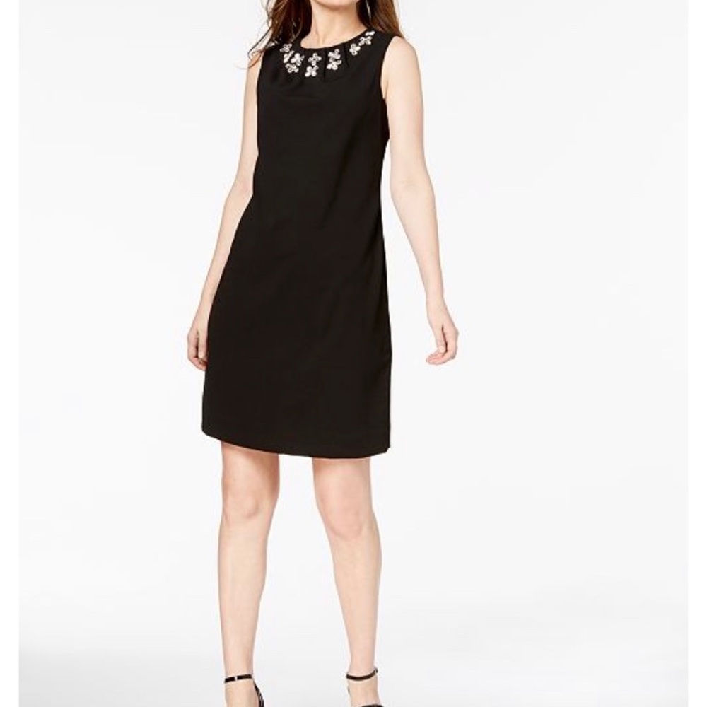 CALVIN KLEIN Jewel-Neck Sleeveless Sheath Dress